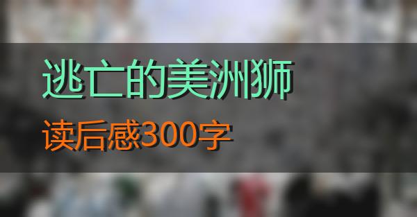 逃亡的美洲狮读后感300字的相关图片