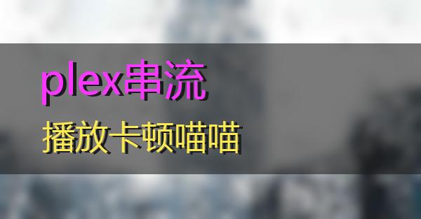 plex串流播放卡顿的相关图片